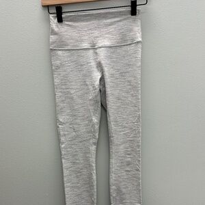 Lululemon white with gray stripe 23" legging size small